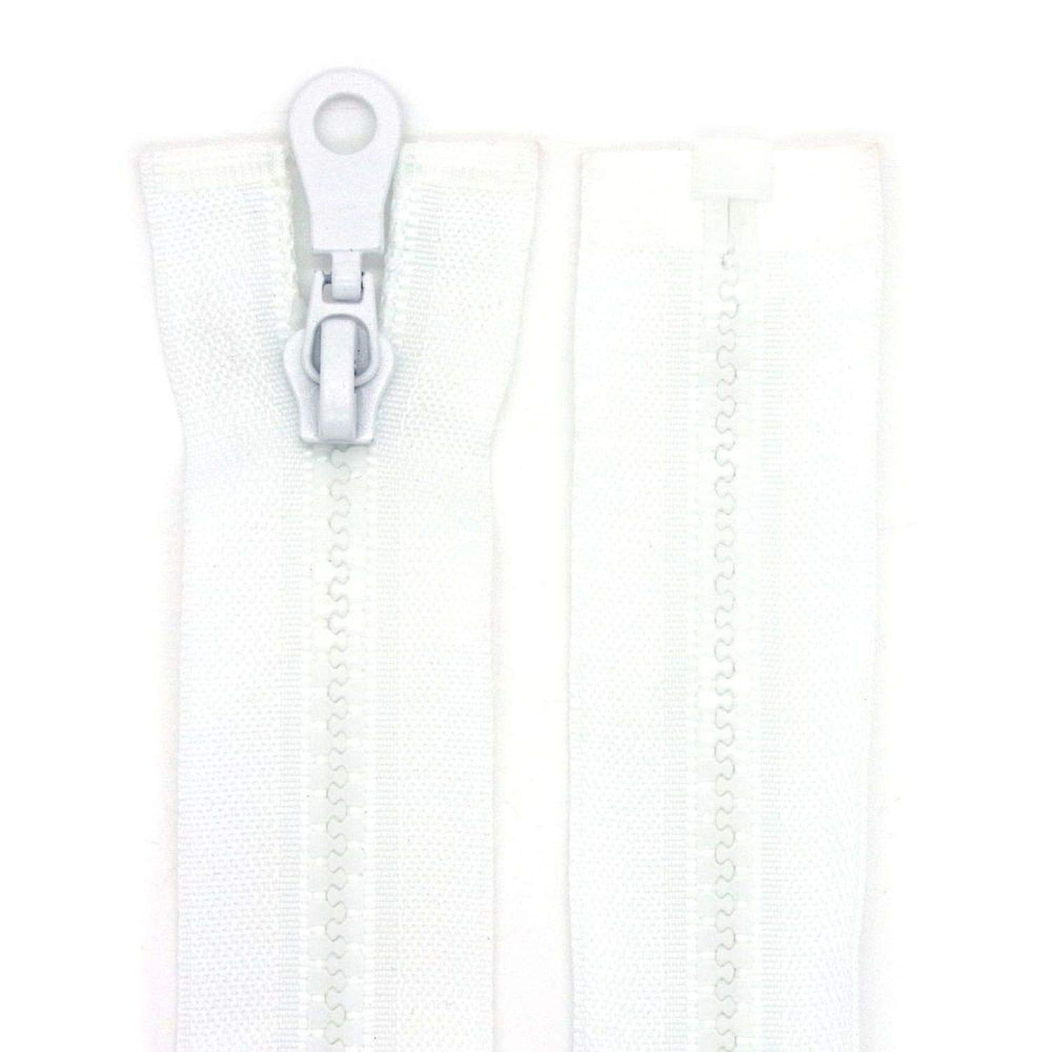 Starlet24 - Fermeture éclair En Plastique - 5 Mm -Grossièrement Divisible, Blanc., 80 Cm