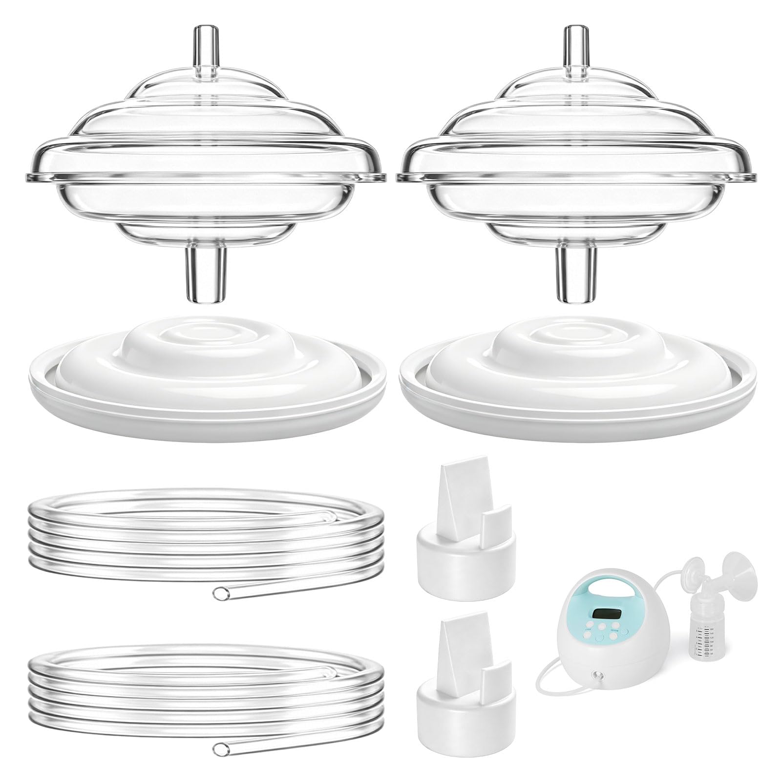 8PCS for Spectra Pump Parts, for Spectra S1 Breast Pump Parts - Flying Saucer, Duckbill Valve and Silicone Tube, Replacement PumpParts Compatible with Spectras S1/S2/9 Plus