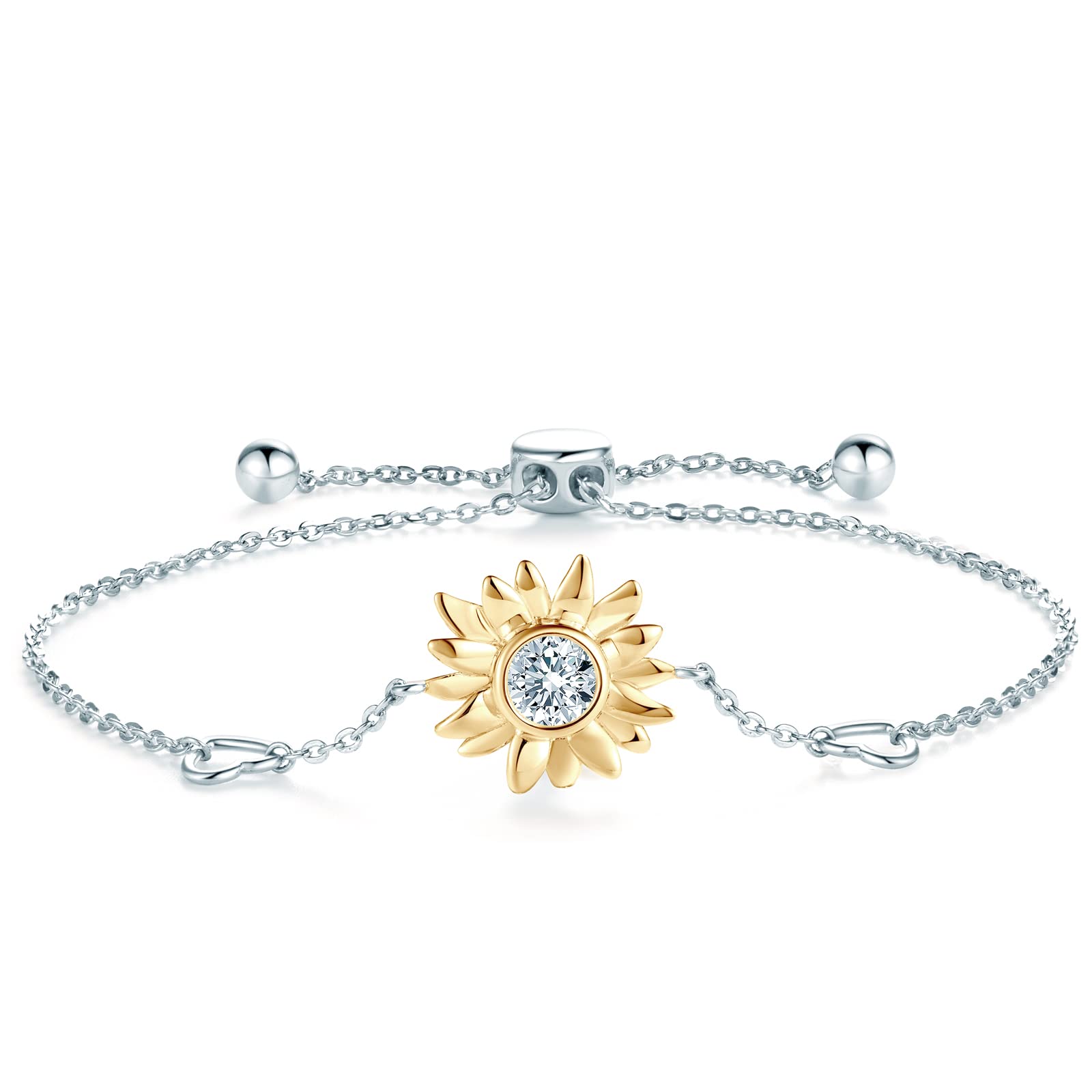 AINUOSHI Fine Jewelry Moissanite Bracelets Valentines Day Gifts for Women, 14K White Gold Plated 925 Sterling Silver Women Bracelet, Anniversary Birthday Gifts for Daughter Mom Wife