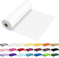 Toalha de mesa de plástico descartável premium de 137 x 30 metros para mesas de todos os tipos e formatos | Piquenique, festa, banquete, aniversários, casamentos (branca, 137 x 30 metros)