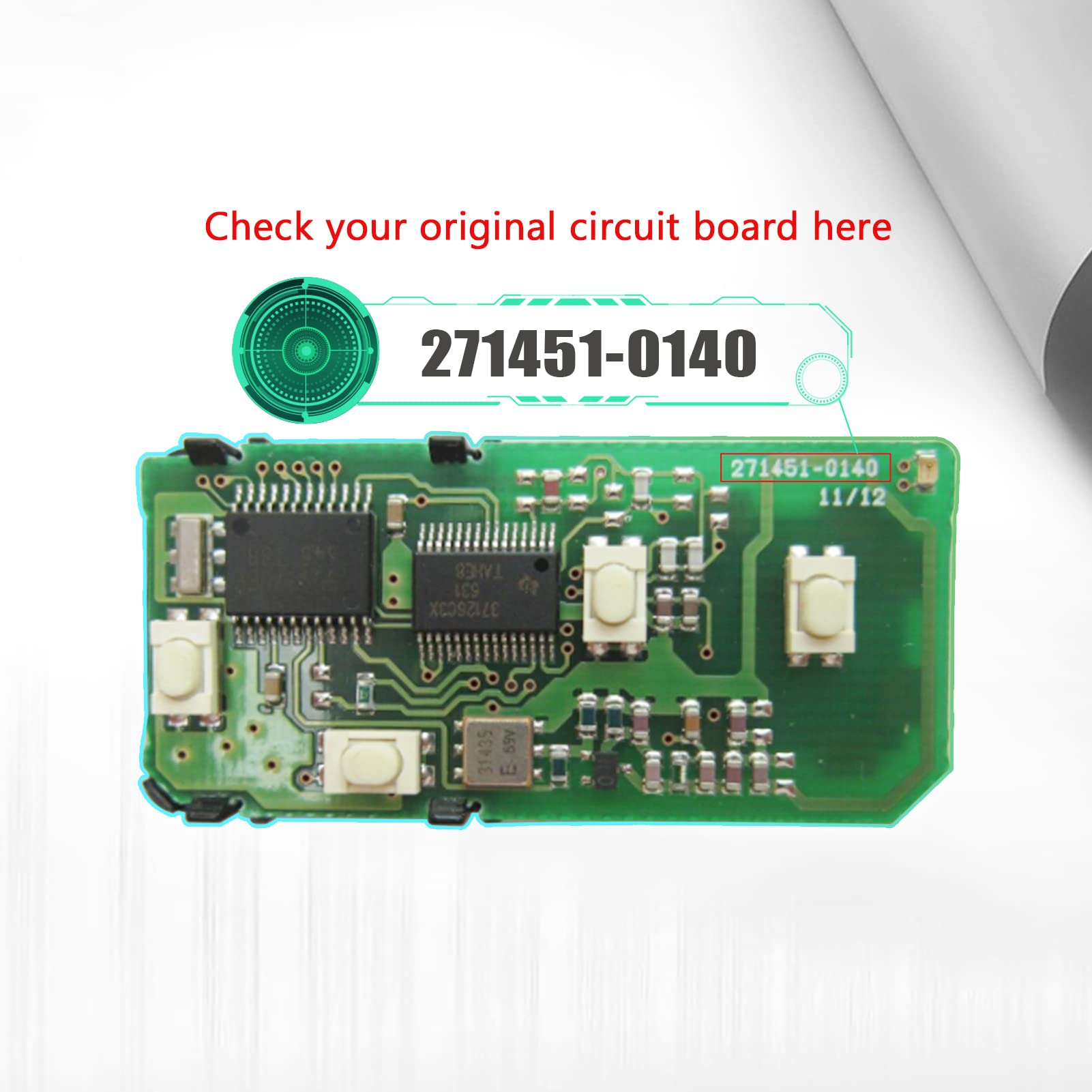 2005-2008 Lexus / 4-Button Smart Key / PN: 89904-30270 / HYQ14AAB  0140 Board Rsk Lex Aab 4