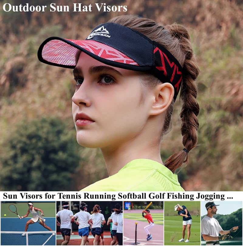Image of Sport Sun Visor Hats for Men Women Headsweats Sunvisor Cap for Men Women Sun Visors for Running, Golf, Tennis, Softball