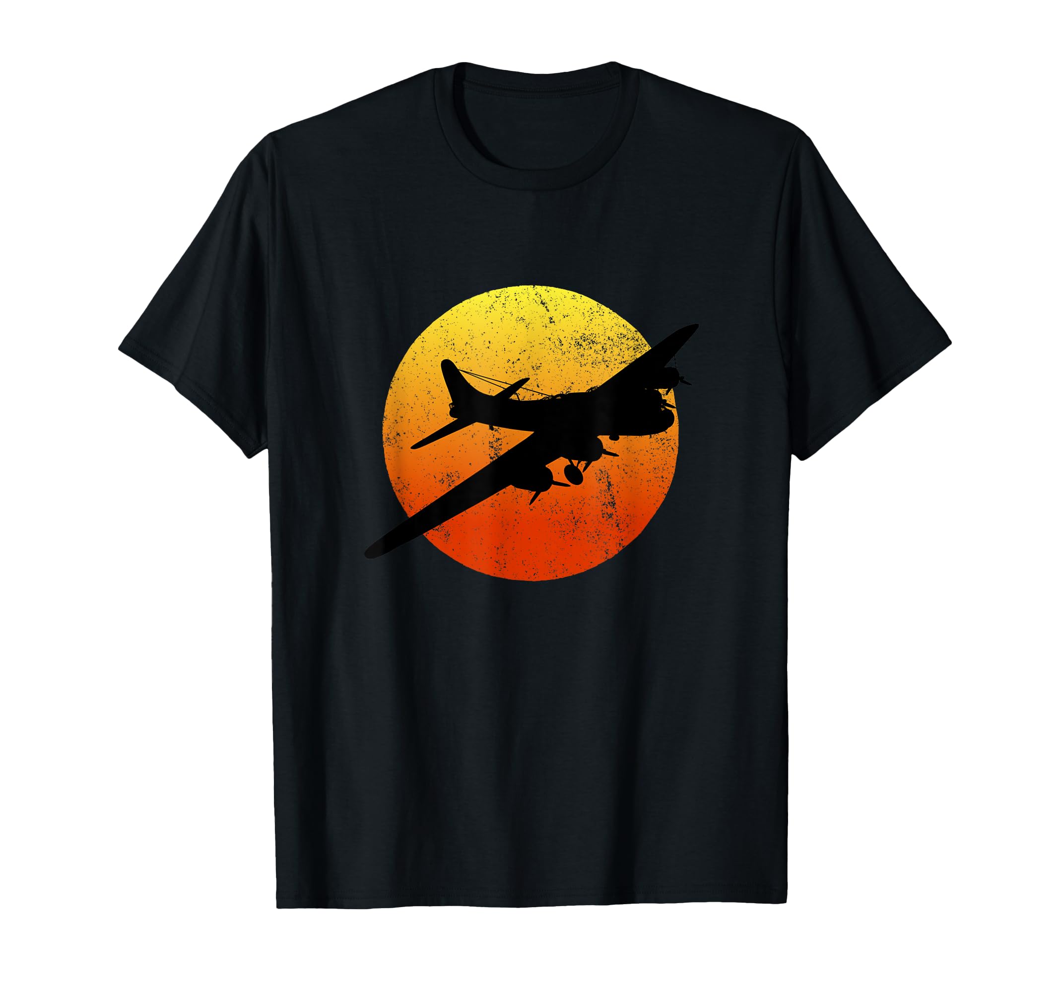 B-17 Flying Fortress Silhouette Sunset WW2 Airplane WWII B17 T-Shirt