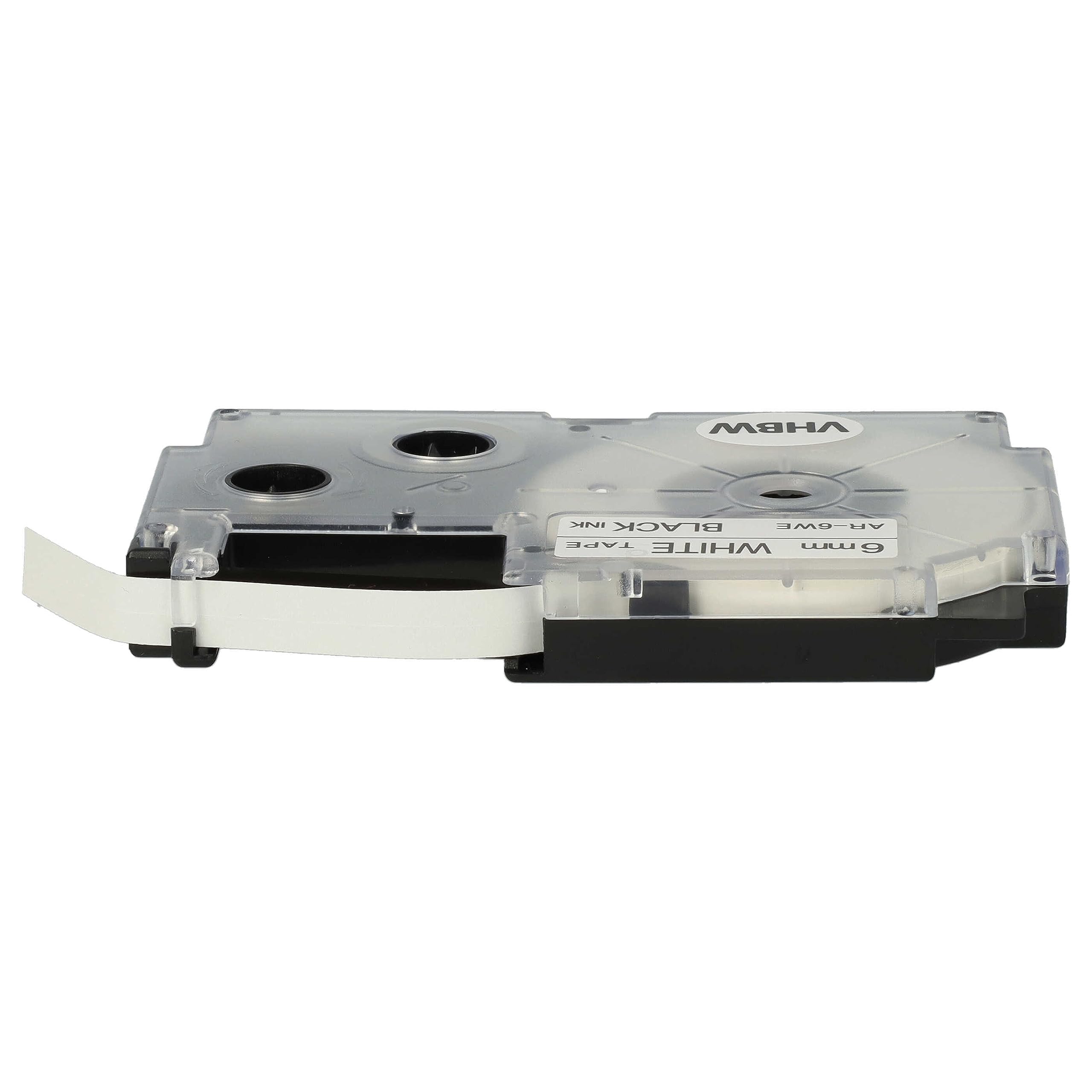 vhbw 50x Cassetta nastro compatibile con Casio KL-2000, KL-300, KL-70E, KL-200E, KL-60, KL-7000 etichettatrice 8m x 6 mm nero su bianco