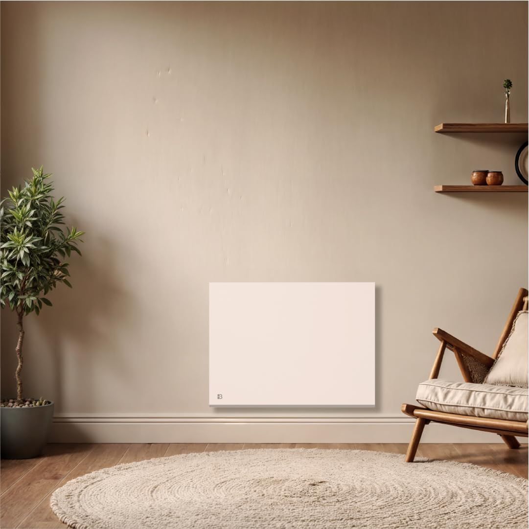 BESTHERM - Radiateur électrique fixe connecté WIFI à inertie sèche céramique 1000W Bestherm NESSA CONNECT horizontal blanc