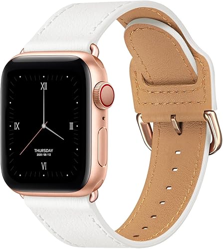 Power Primacy - Correas para reloj compatibles con Apple Watch de 38 40 42 44mm, correa de cuero de grano superior para reloj inteligente compatible