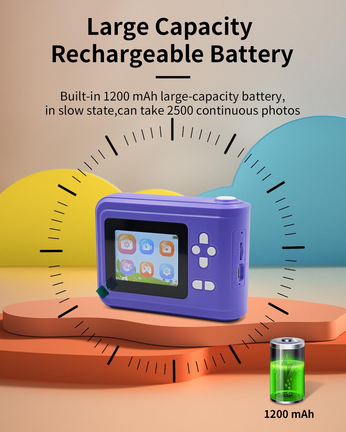 Impresora instantánea para niños, cámara con Pantalla LCD, Juegos, vídeo y Fotos, Incluye 3 Rollos de Papel fotográfico