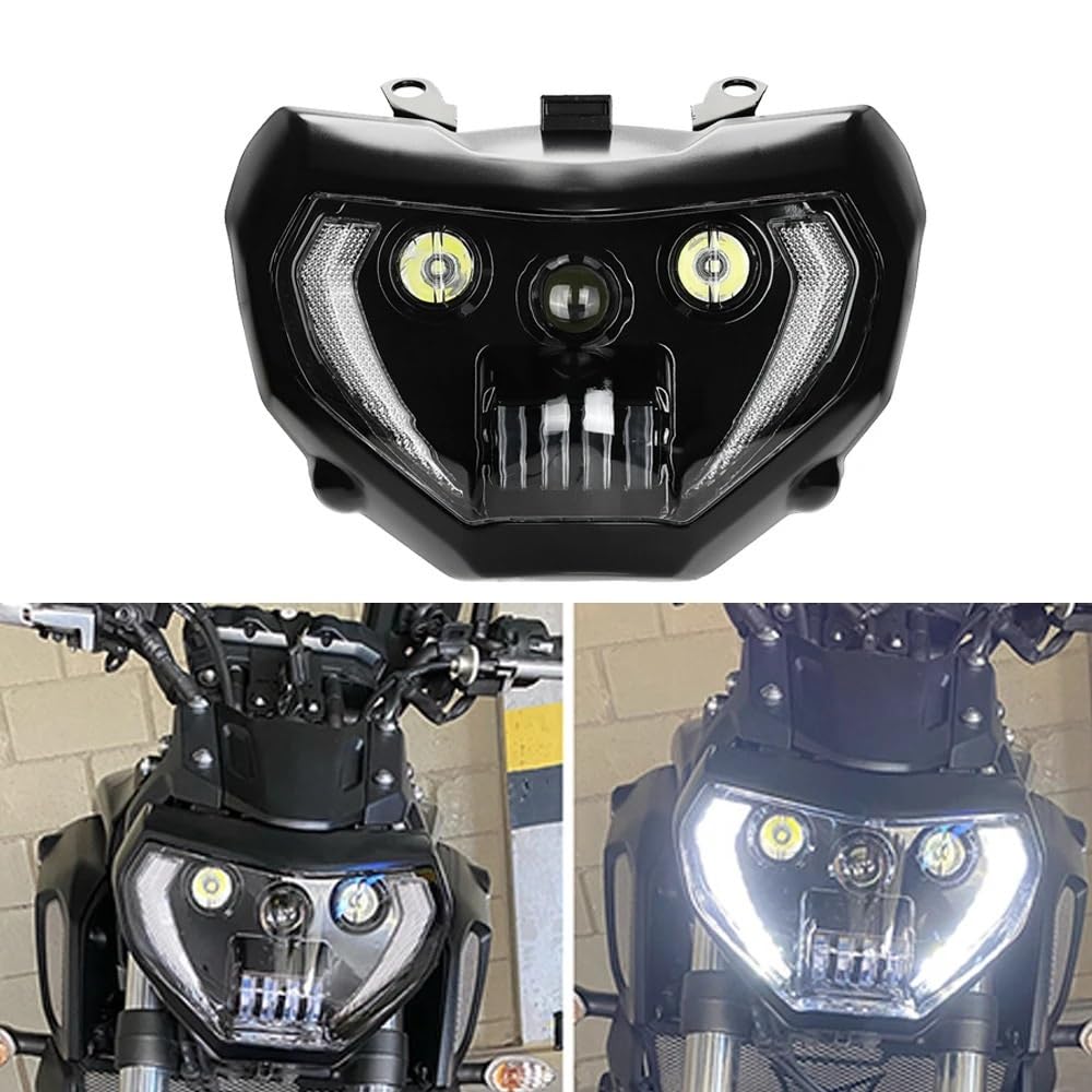 Dirt Bike przednie światła Pasuje do MT 07 MT-07 2018 2019 MT 09 MT-09 14-16 MT09 MT07 reflektor reflektor motocyklowy DRL LED montaż reflektora Dziennej Dla