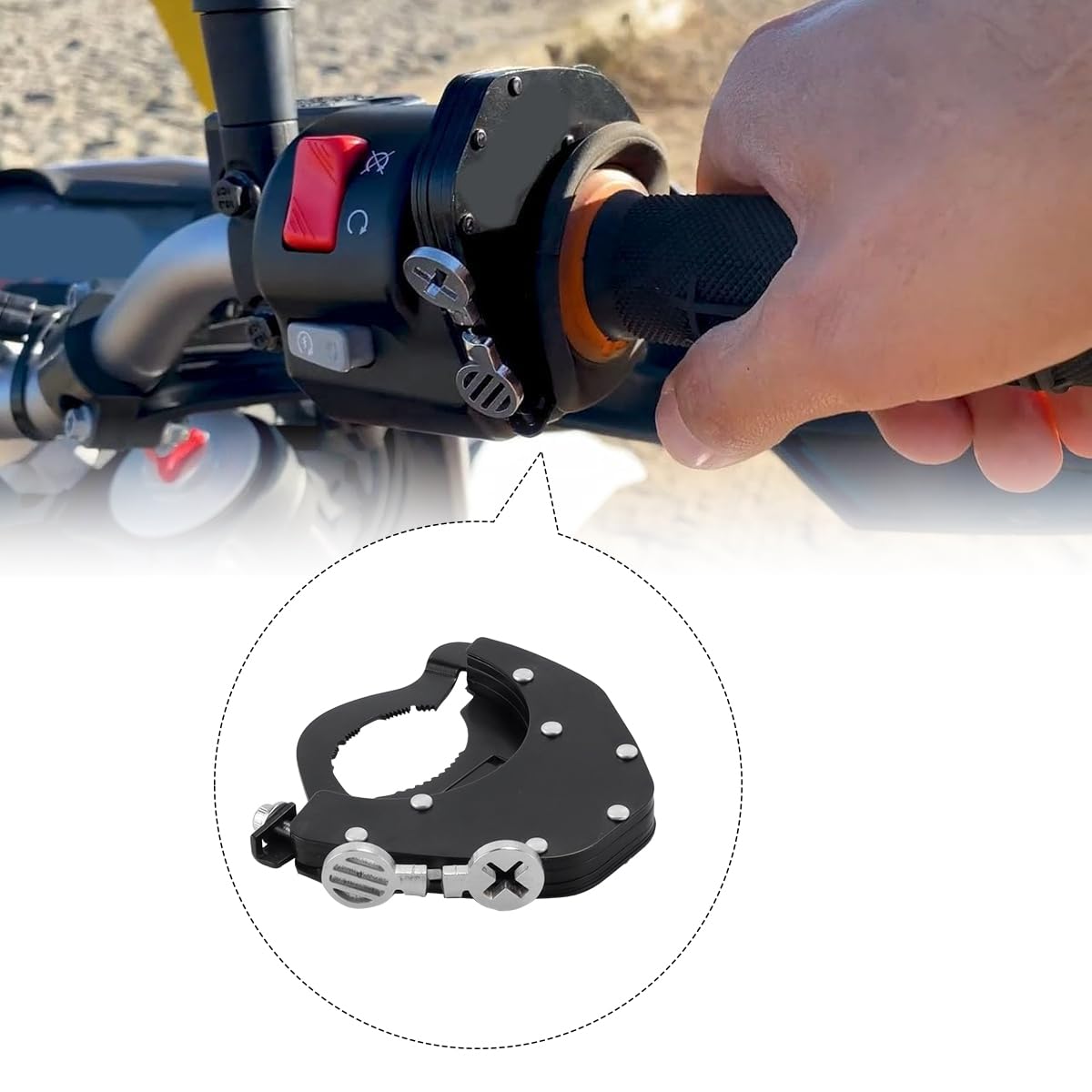 Verrouillage de l'accélérateur réglable en acier inoxydable pour moto – Régulateur de vitesse universel pour structures à commande par le pouce