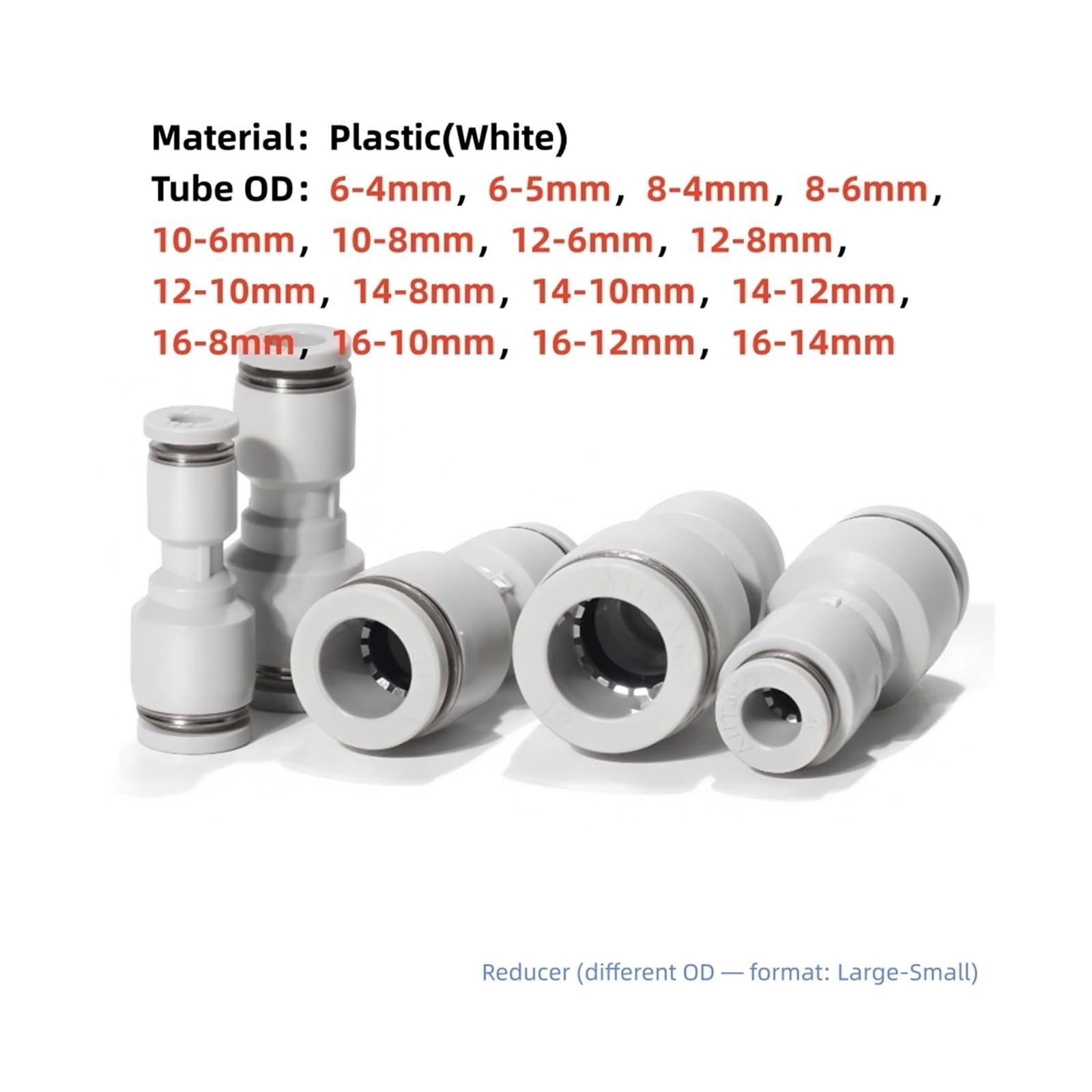 Raccordo pneumatico bianco PG4-PG16 tubo aria acqua innesto rapido | Connettore a pressione for fissaggio stabile di tubazioni for aria e liquidi(14-12mm PG 5PCS)