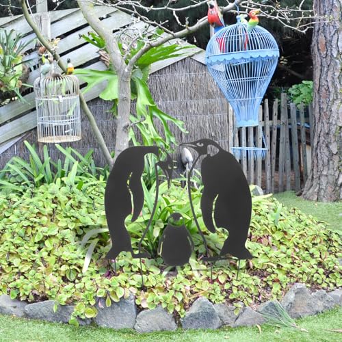 Décoration extérieure pingouin en métal robuste de qualité supérieure - 7