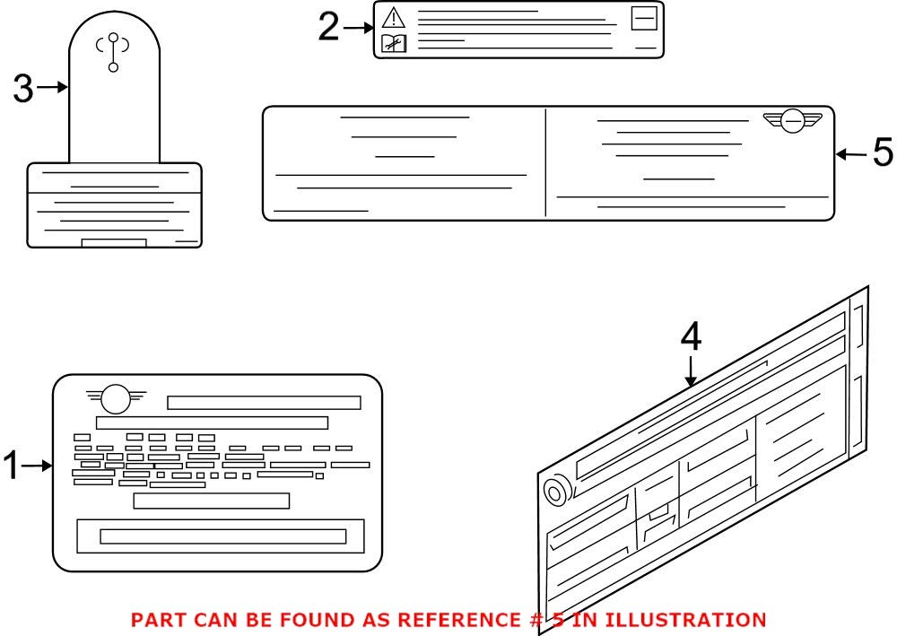 Genuine OEM Caution Label for Mini F54 F55 F56 F57 Cooper Clubman 2014-2019