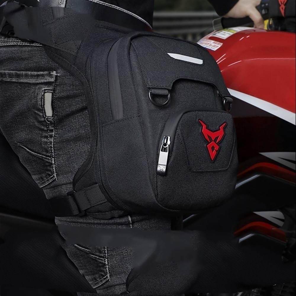 RiñOnera Moto Bolsa de Cintura Baja for Motocicleta, cinturón for Muslo, Cadera BU, Impermeable, for Viaje, Ajustable, for Hombre, riñonera(Blue MC0129)