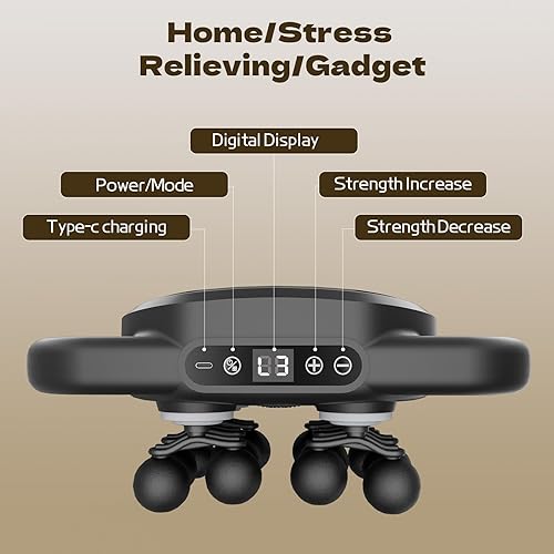 Miniatura 7 de Pistola de masaje de 12 cabezas de tejido profundo con 9 niveles y 9 modos, herramienta eléctrica inalámbrica para masajeador de percusión