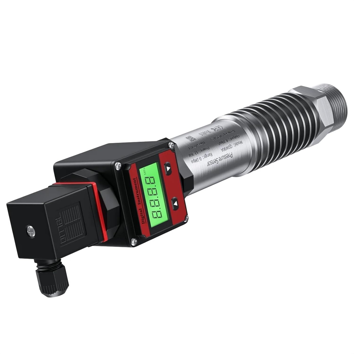 0-1.6Mpa 0-2.5Mpa High Temperature Pressure Transmitter 0-200℃ 0-350℃ Pressure Sensor M20*1.5 Pressure Transducer Transmitter(QDW50A-LCD,Output 0-5V)