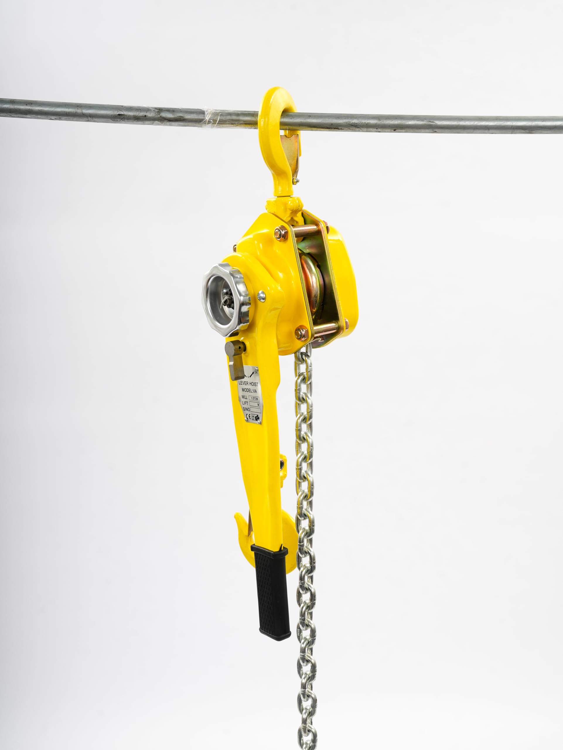 Handkettenzug 1,5T Manueller Kettenzug Hebelzug 360° Drehbarer Griff Sichere Verriegelung 3m Hubhöhe und 3,5 cm Hakenöffnungslänge