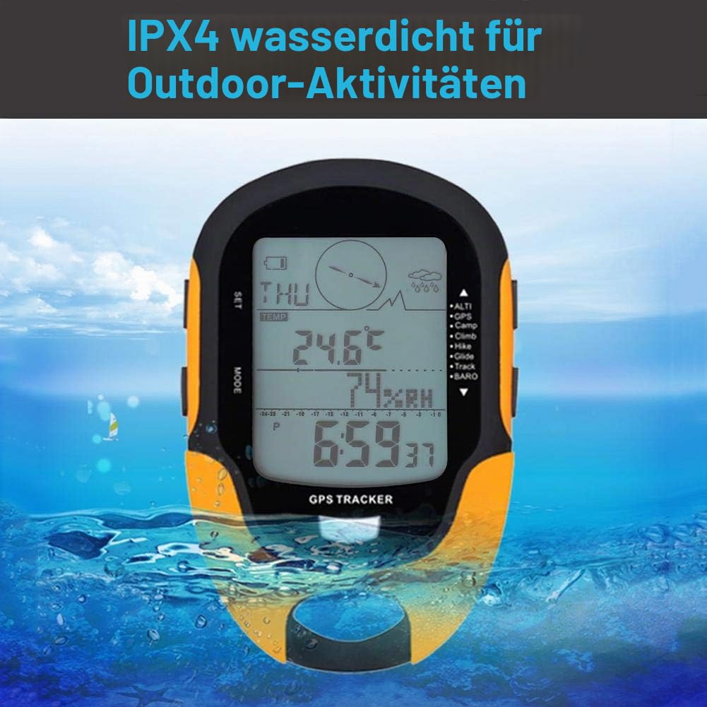 Dioche Digitaler Höhenmesser, multifunktional, Kompass, Wettervorhersage, GPS, Navigation, Thermometer, Hygrometer, Barometer, mit Taschenlampe