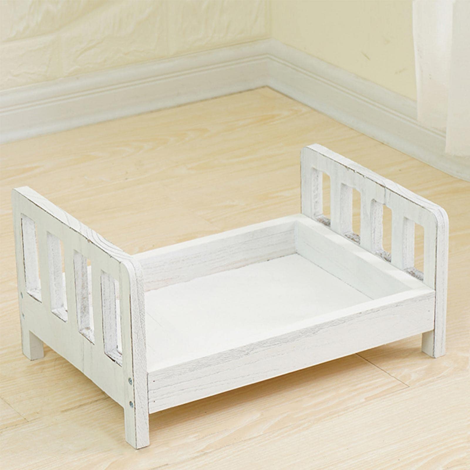 smashing Recién nacido pequeña cama de madera bebé fotografía accesorios cuna cama pequeña fotografía estudio foto cuna