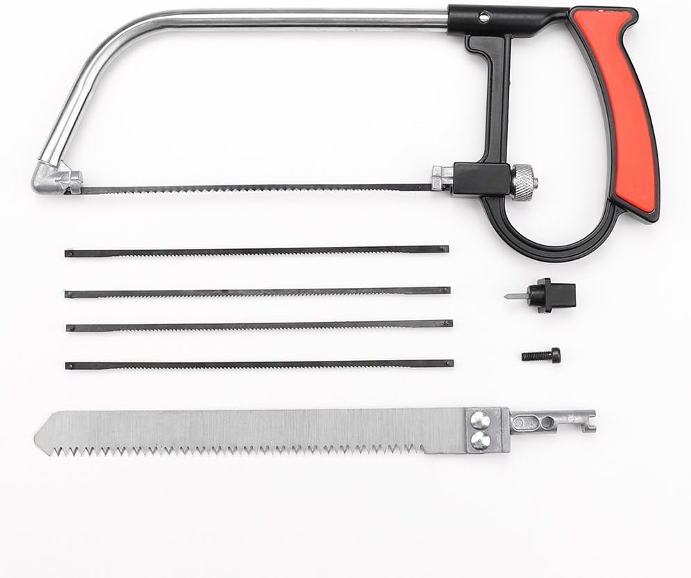 Multi Functional 8 in 1 Hand Saw Set, Mini Hacksaw Coping Saw, Rip and Crosscut Saw with 3 Direction Adjustable for Cutting Wood PVC Pipes Glass Tiles