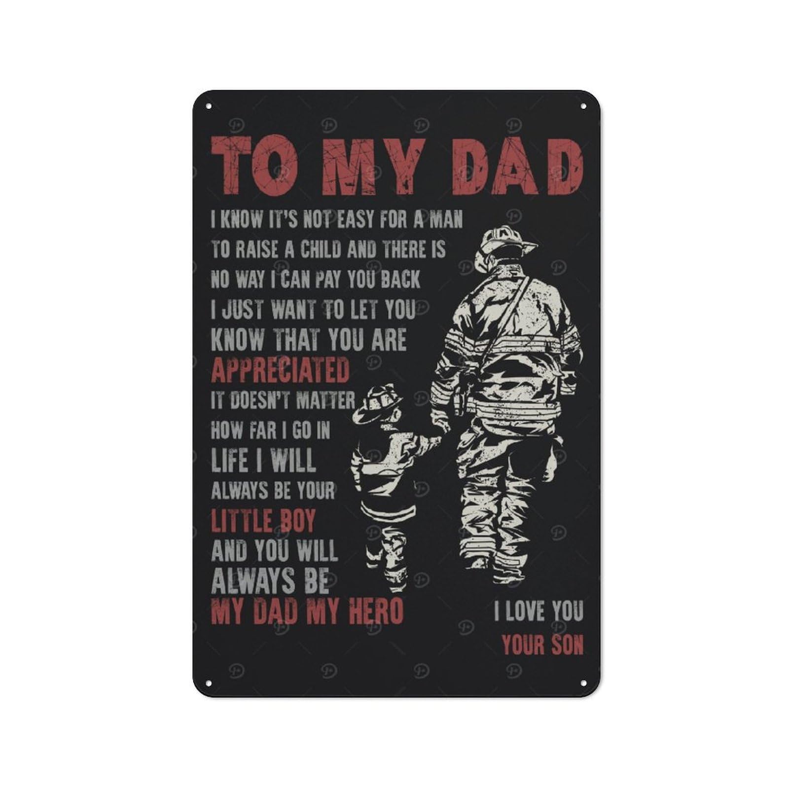 Junmoney Style-18 To My Dad(2) Retro Tin Sign 30X20cm For Café Or Restaurant, Housewarming Wall Decor For People Furnishing Café And Restaurant