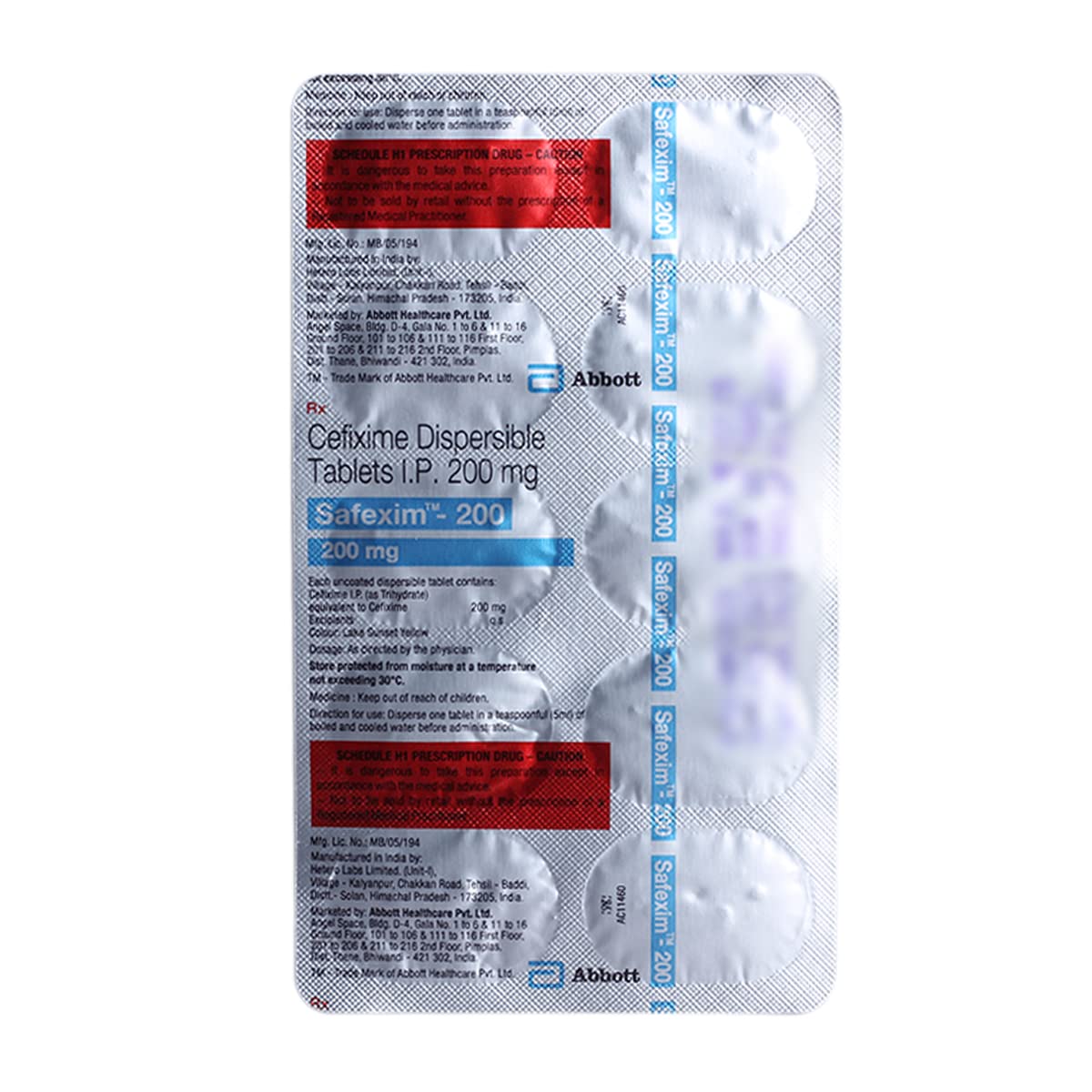 SAFEXIM 200 MG - Strip of 10 Tablets