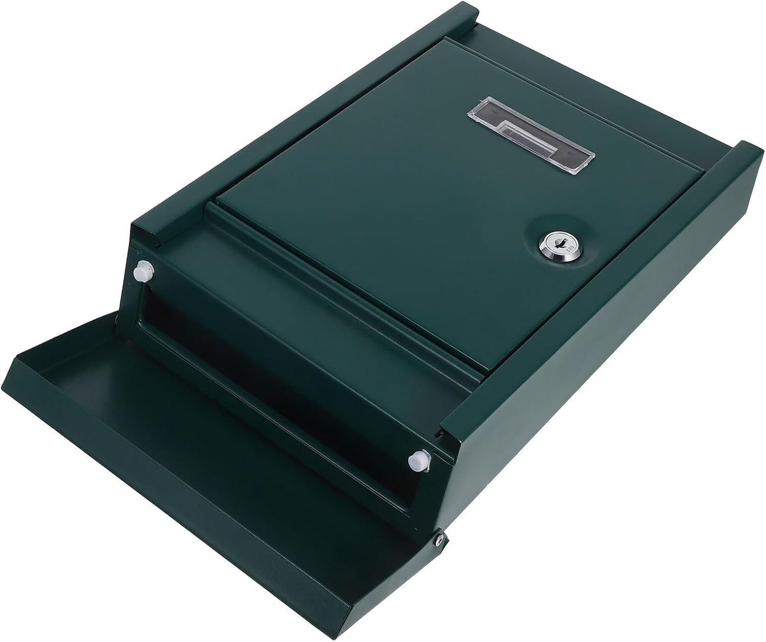 Zerodeko Lockable Outdoor Wall Mount Letter Box with Key Lock, Vintage Green Metal Message Box for Home Security and Mail, Weather-Resistant Wall-Mounted Post Box