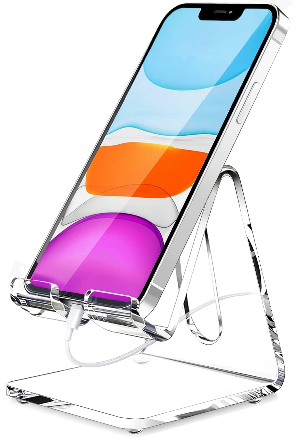 Crystal Clear Acrylic Cell Phone Stand for Desk Compatible with All Mobile-picture-10