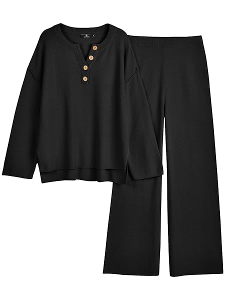 LILLUSORY Women's 2 Piece Lounge Sets Oversized Slouchy Matching Cozy Knit Sets