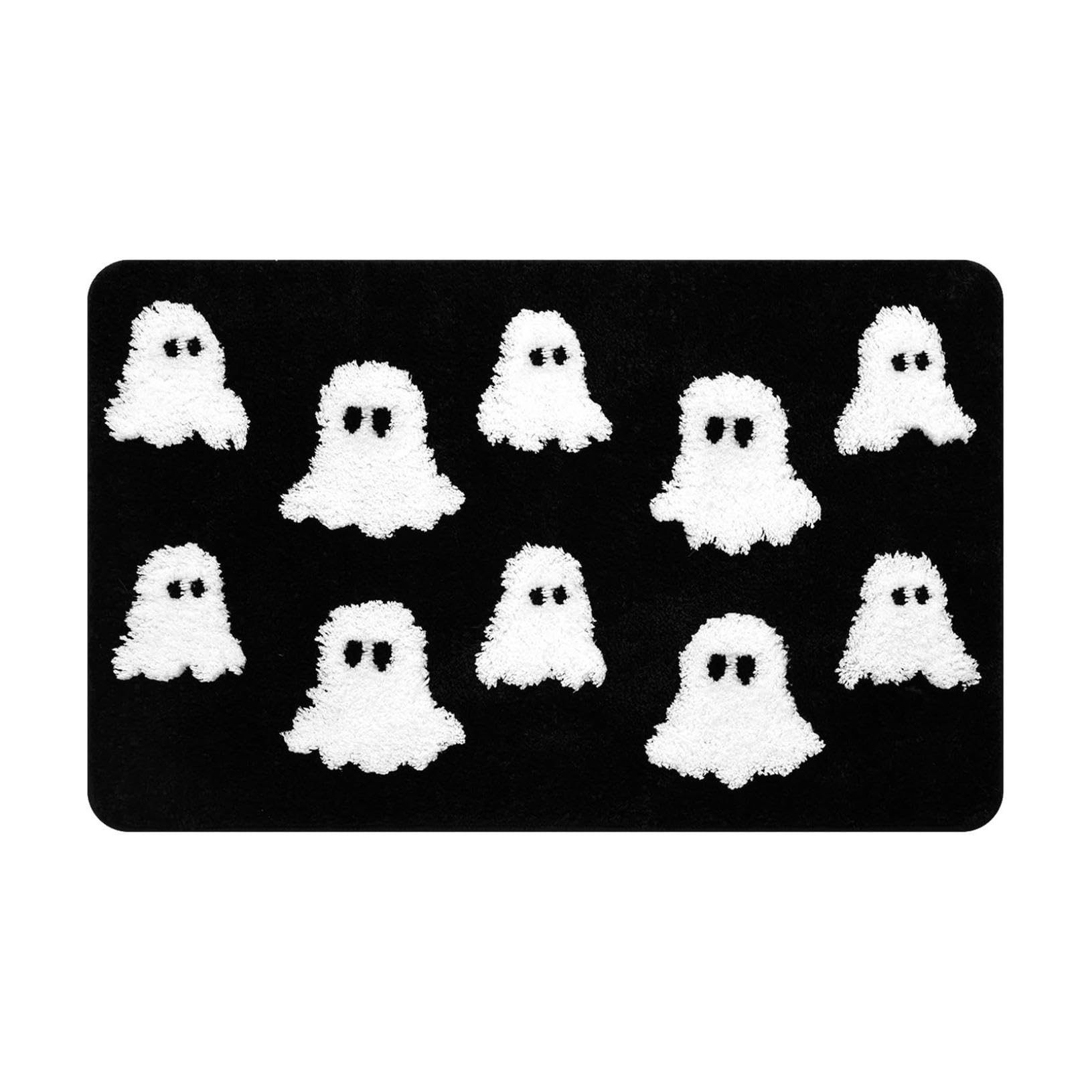 Xuminny Halloween Ghost Door Mat, Outdoor Ghost Doormat, Halloween Welcome Mat, Halloween Doormat Decoration, Halloween Non-Slip Doormat For Indoor, Outdoor (Black)