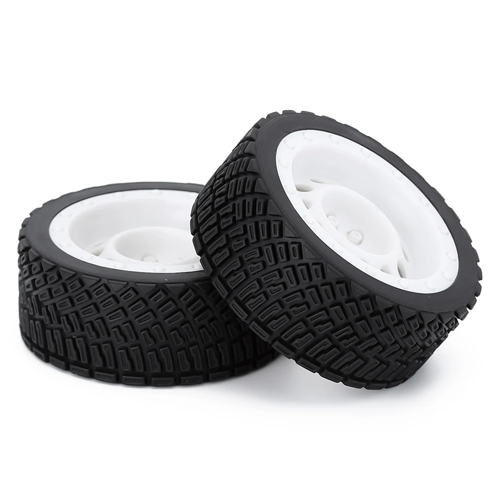 RC Roue Pneus pour Rolly pour HPI WR8 pour HSP 94177 pour WLtoys 1/10 144001 1/14 4 Pièces 12mm Hex 67mm Pneus Caoutchouc Jante De Voiture RC Modèles Blancs Chenilles