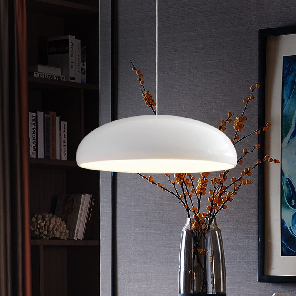 LYMSXAZOU Art Deco Orange Pendant Lamp Smooth Structure E26 Base Round Ceiling Chandelier Adjustable Acrylic Shade Ideal for Bedroom Lighting Stylish Home Decor