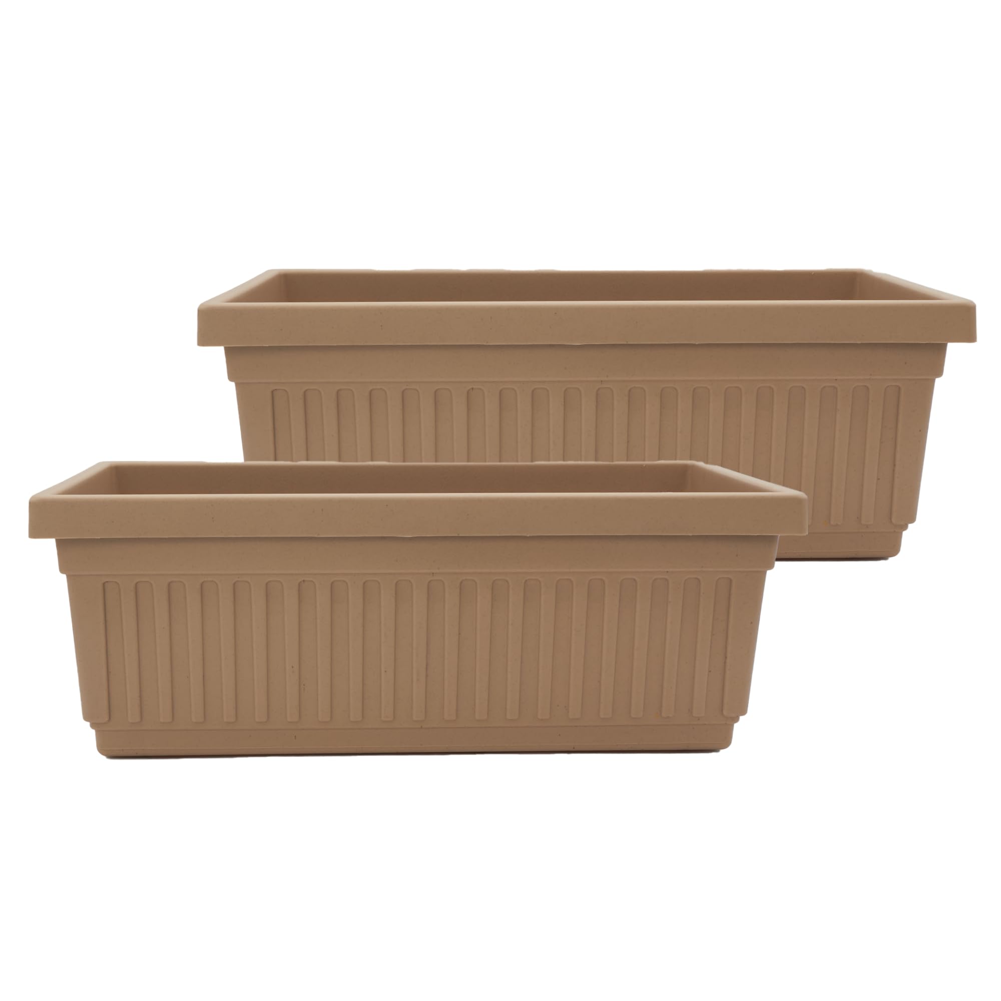 The HC Companies Venetian Window Planter Box, 18 Inch, Sandstone, 2-Pack