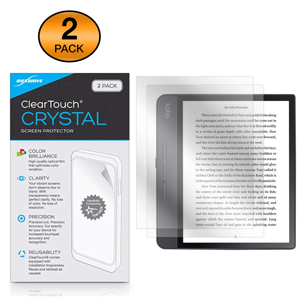 BoxWave Screen Protector Compatible with Kobo Forma - ClearTouch Crystal (2-Pack), HD Film Skin - Shields from Scratches