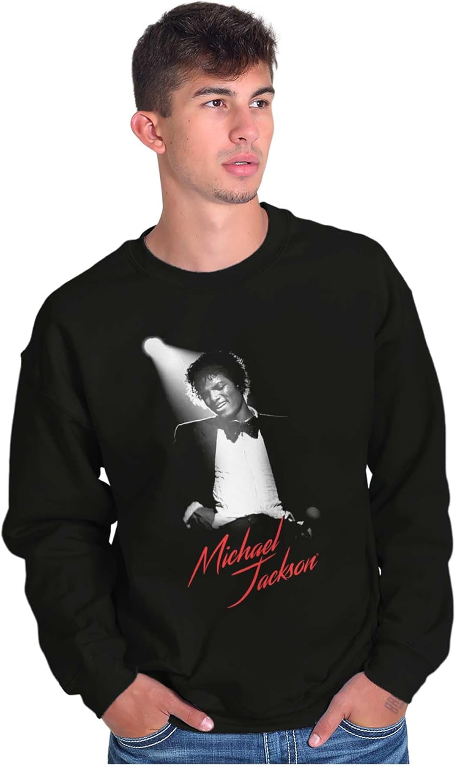 Brisco Brands Michael Jackson King of Pop Spotlight Sweatshirt for Men or Women