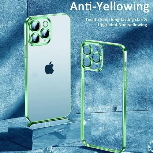 Image of mobistyle Designed for iPhone 13 Pro | Electroplating Clear | Back Cover Case for iPhone 13 Pro (Silicone | Electroplating Green)