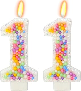 11th Birthday Candle for Cake, Colorful Macaron Numeral Candles for Boys/Girls, Theme Birthday Party Cake Decorations, Cake Topper for Birthday Party Supplies (Number 11)