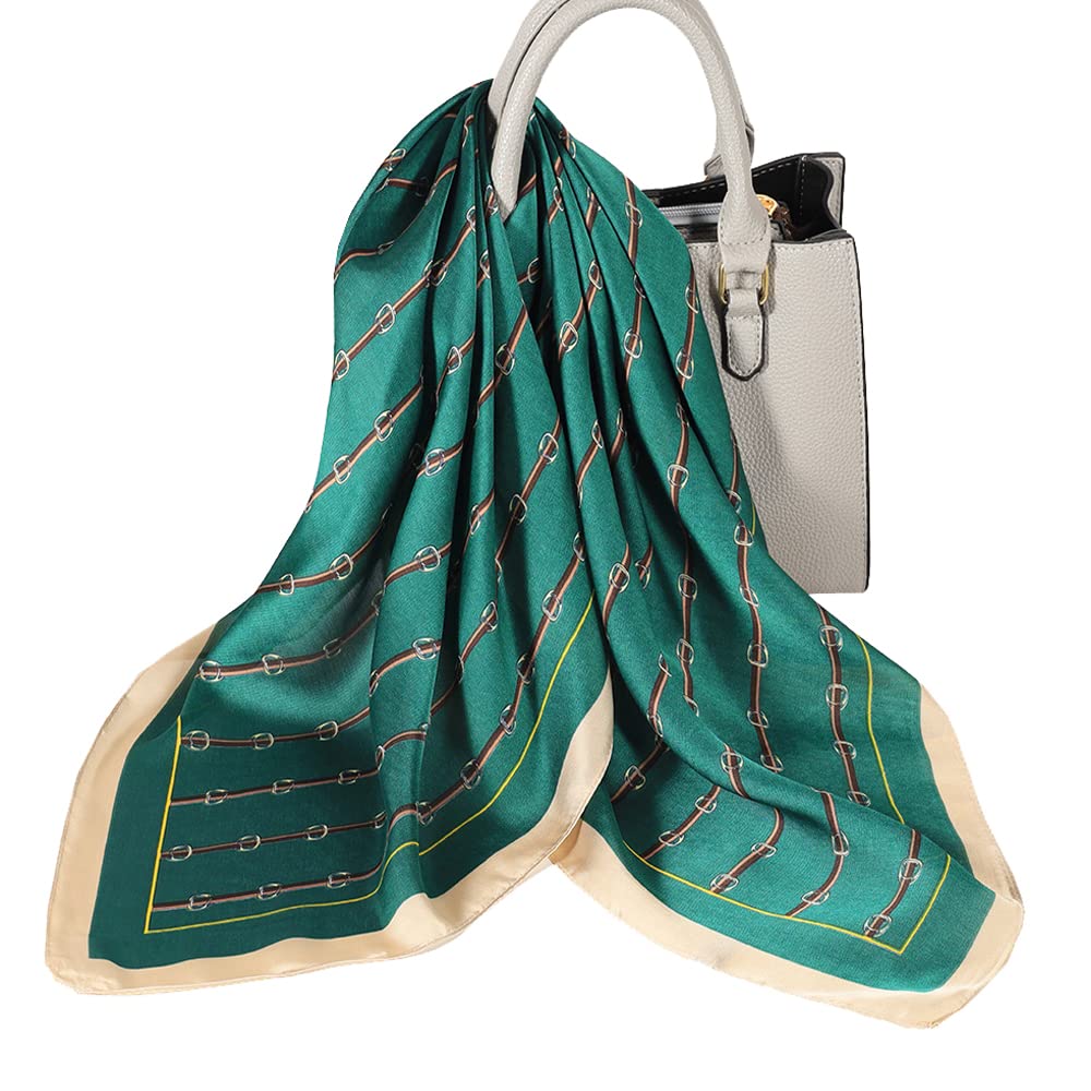 KOOYOLWomen Silk Like Feeling Scarf Ladies Large Square Satin Headscarf Neckscarf Hair Scarves Wraps