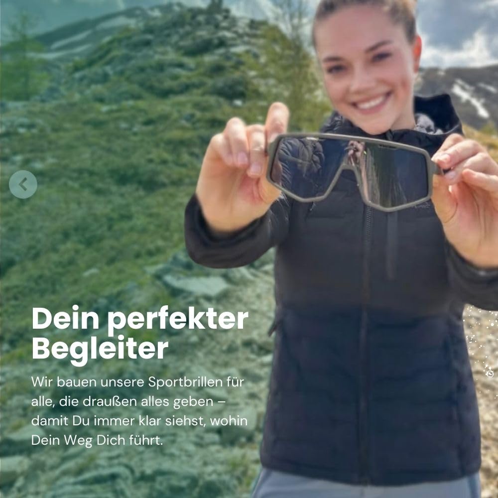 Gamswild WS5846 Fahrradbrille - Sonnenbrille - schnelle Rennradbrille - bruchsichere Polycarbonatgläser - 100% Schutz vor UV Strahlen - dank UV400 – 28g