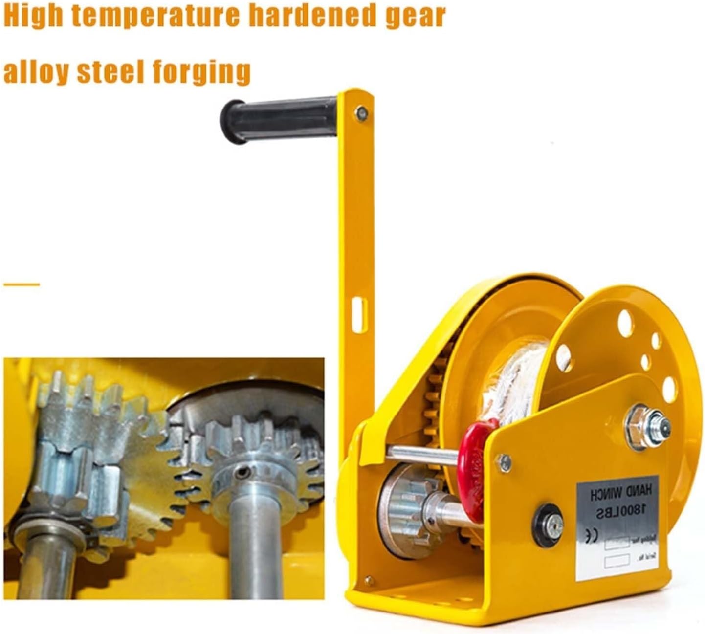 Two-Way Ratchet Manual Winch, Heavy Duty Hand Winch + 8/15/20/30M Wire Cable and Alloy Hook, 2600LBS Capacity Boat Trailer Winch, 4:1 Gear Ratio for Boat Jet Ski Trailer Marine