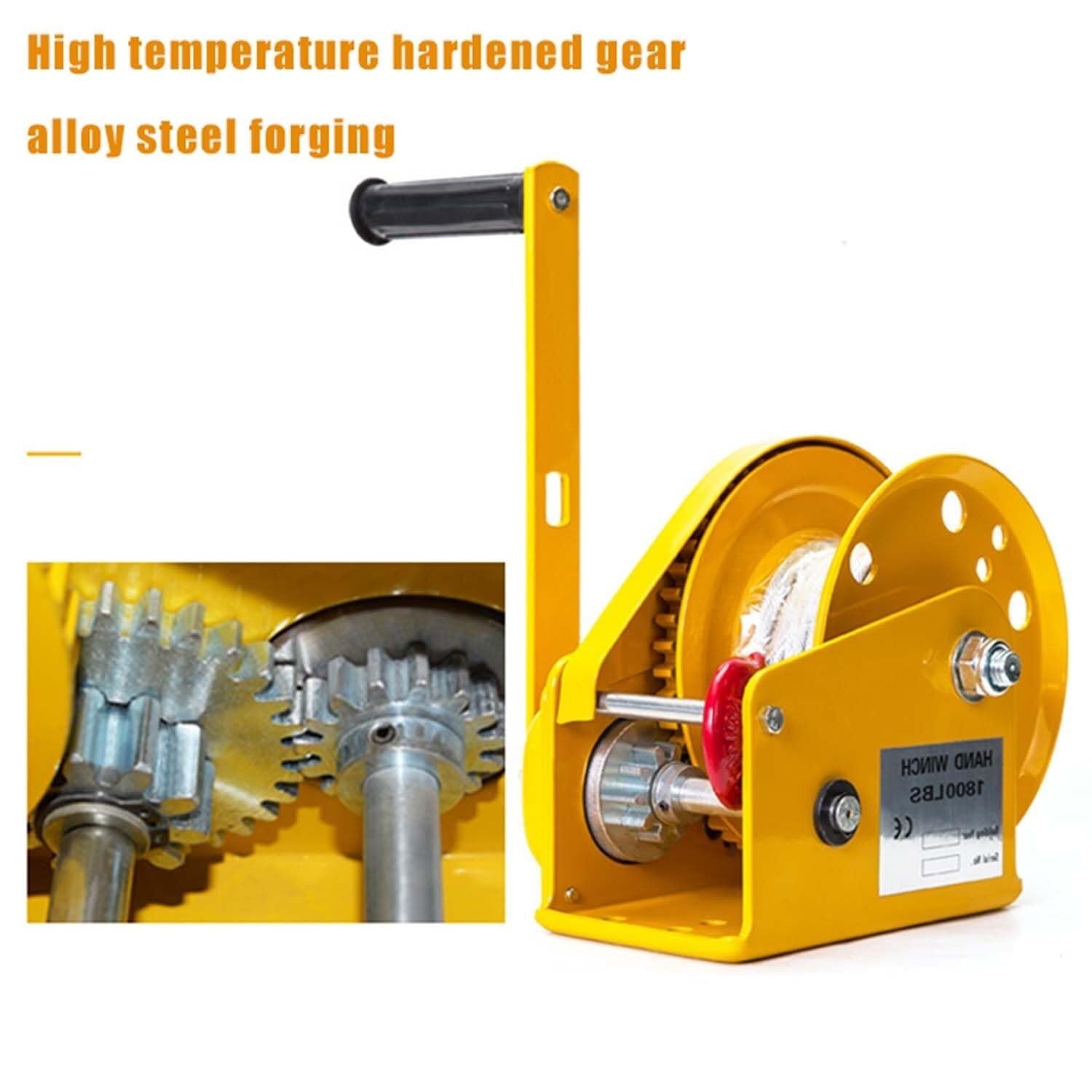 Heavy Duty Hand Winch with 8/15/20/30 M Wire Cable and Alloy Hook, Rope Crank 2600 LBS Capacity, Boat Trailer Hand Winch, Two Way Ratchet and 4:1 Gear Ratio (Size : 30m Cable)