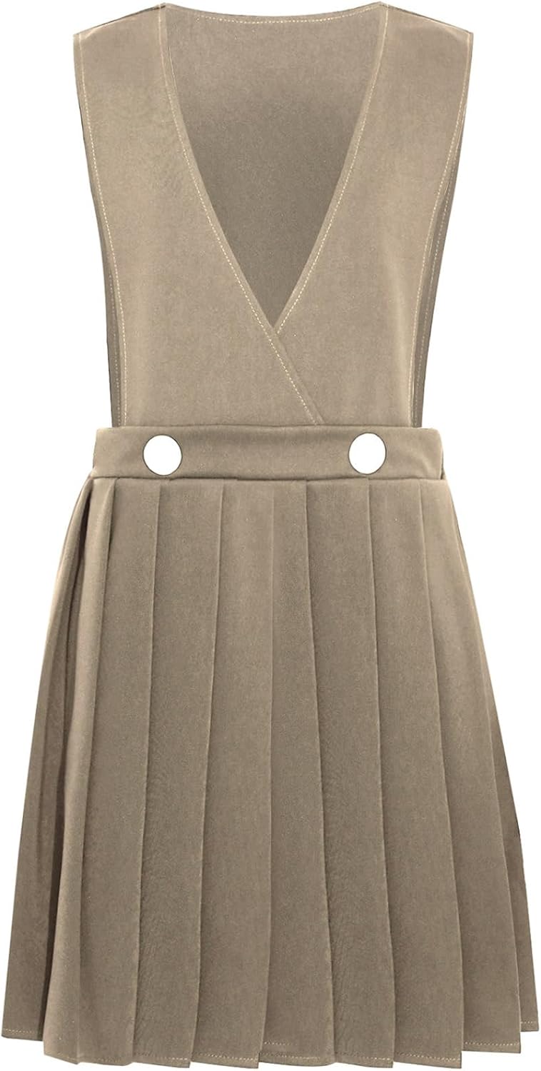 JEYPINMI Toddler Girls Pleated Sleeveless Dress Knee Length School Uniform Jumper Junior School Wear