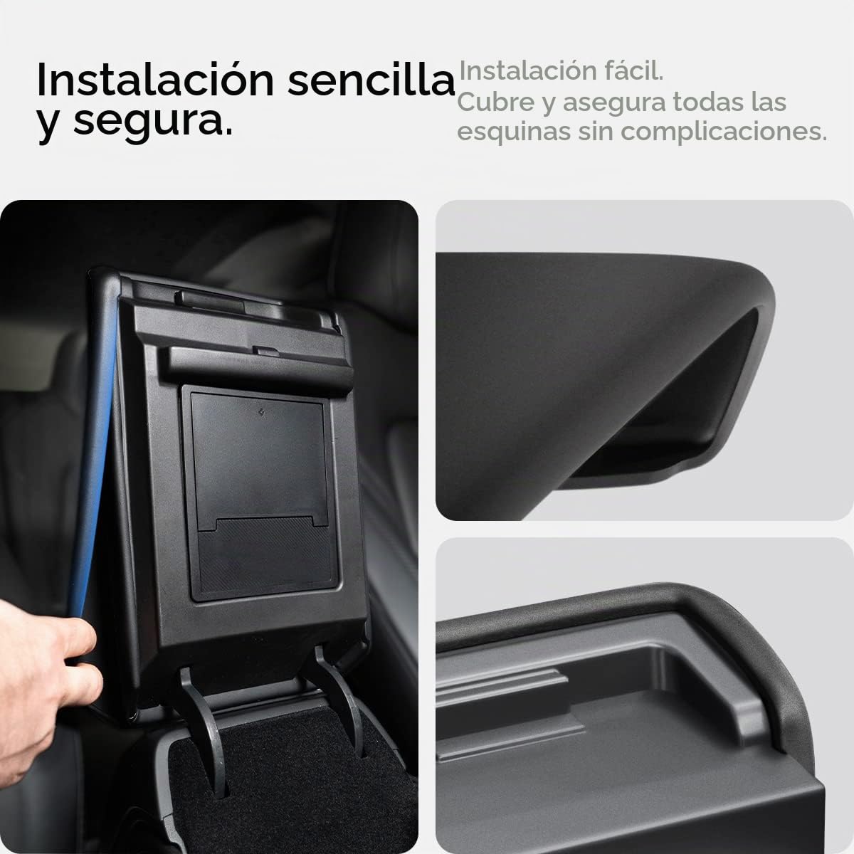 Spigen Tesla Model 3 2021-2023 y Model Y Center Console Armrest Cover, diseñado para Accesorios Tesla - Negro