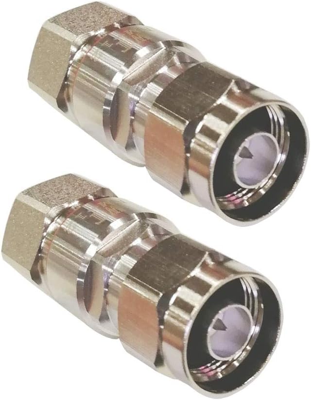 2 Conectores N Tipo Macho Crimp para Cable Coaxial 1/2" Estándar