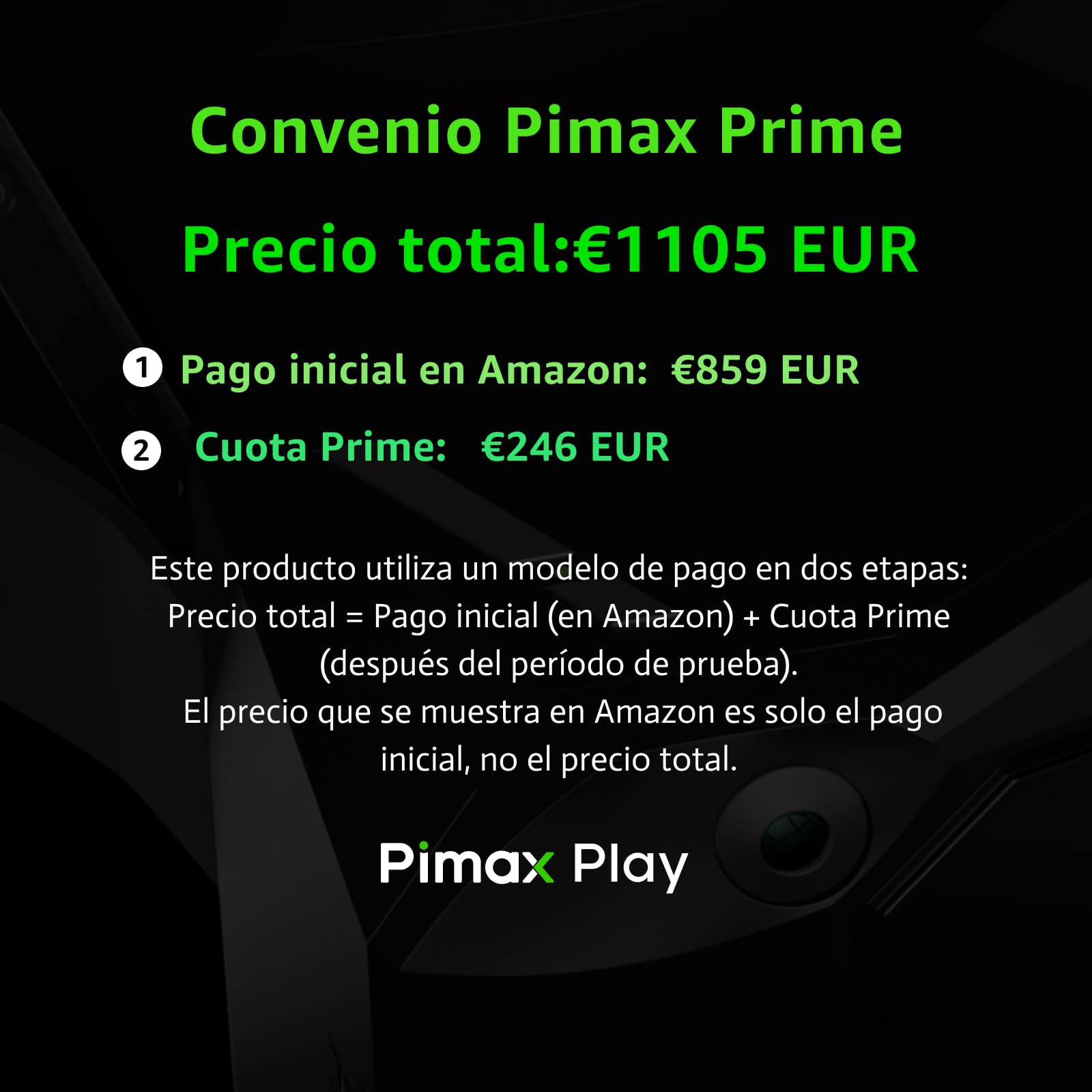 Pimax Crystal Light Versión depósito - Gafas VR para PC con Resolución 8K QLED y Amplio Campo de visión - Realidad Virtual de Alta Claridad para Simuladores de Vuelo - Incluye Controladores