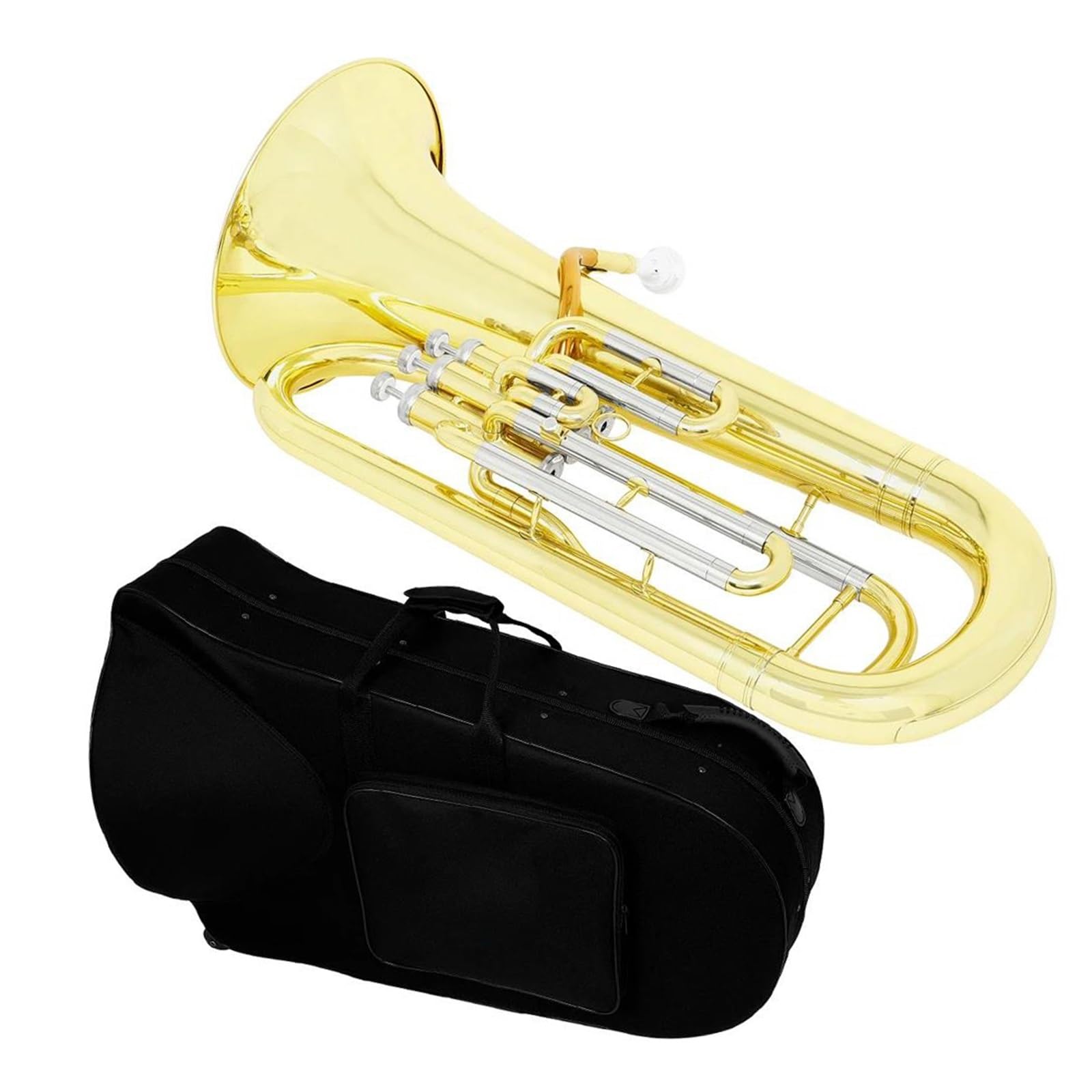 Eufonium Mosiądzu Bb Euphonium 3 Kluczowy Pionowy Zawór Złoty Lakier Róg Barytonowy Z Zestawem Instrumentów Muzycznych
