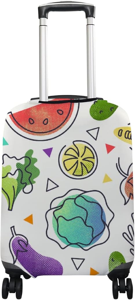 review Anti-scratch Luggage Cover Fit 18-32 Inch, Washable Elastic Suitcase Protector, Durable Suitcase Cover Fruit and Vegetable Pattern(XL 29-32 Inch)