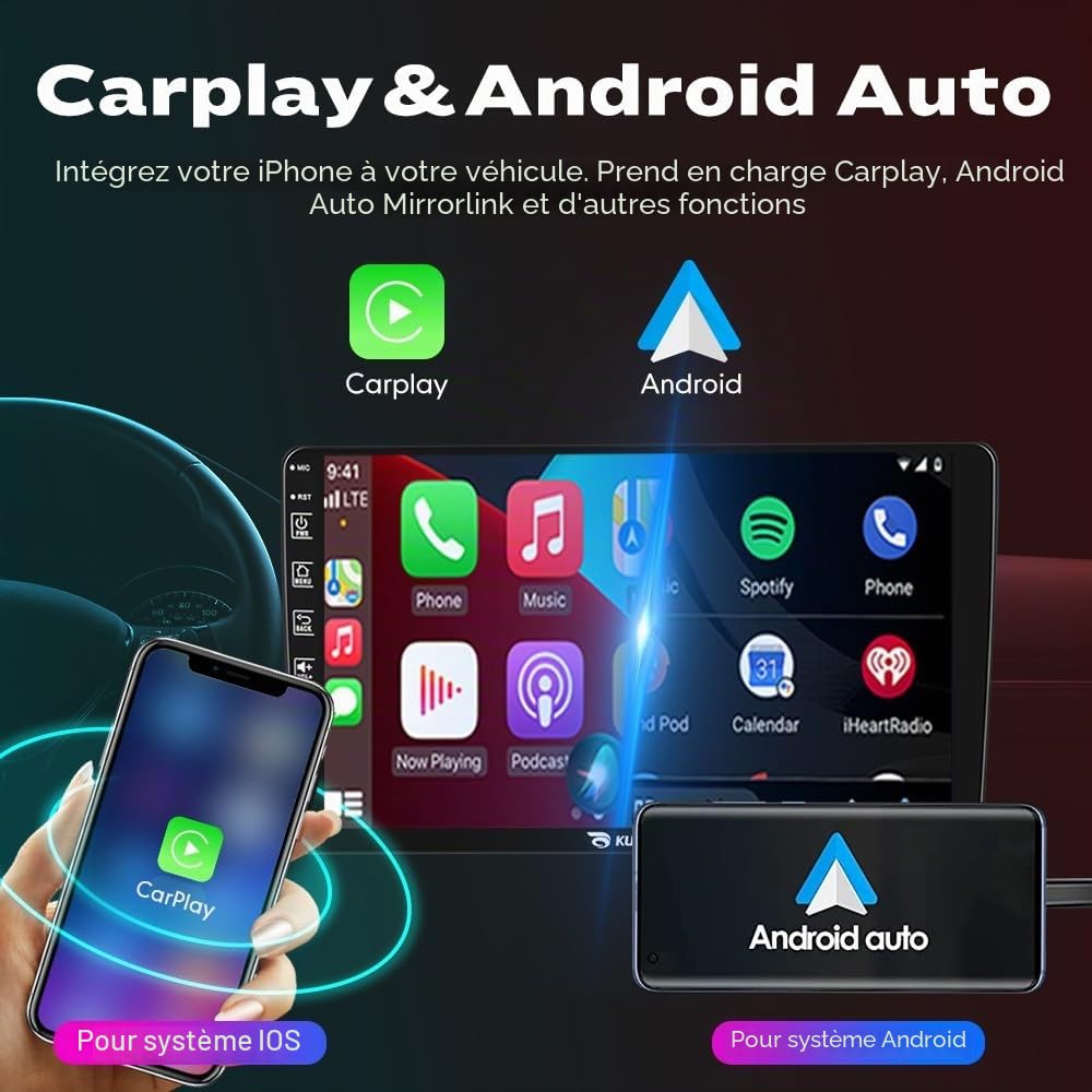 Car CarPlay Android Auto Navigation Stéréo GPS Radio Caméra arrière Display 9" IPS Touchscreen Headunit Tablet Pad Lecteur multimédia pour Chevrolet Aveo 2011-2015, Quad Core 2G+64G
