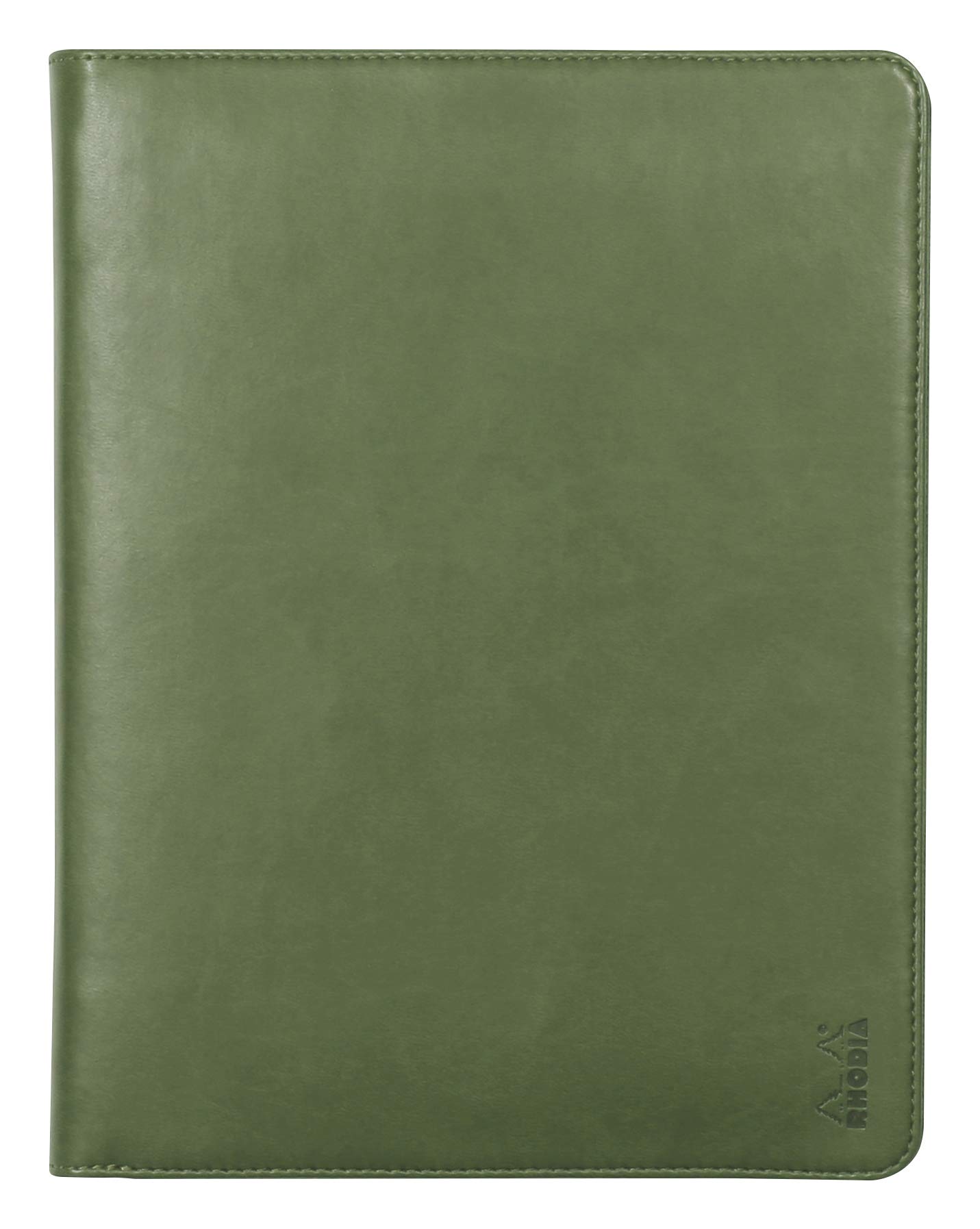 RHODIA 168102C - Rhodiarama Sage Briefcase Briefcase - for A5 or A5+ Notepads and Notebooks | Dimensions Closed 19.5x25.5 cm - Pocket for Tablet - Premium Faux Leather