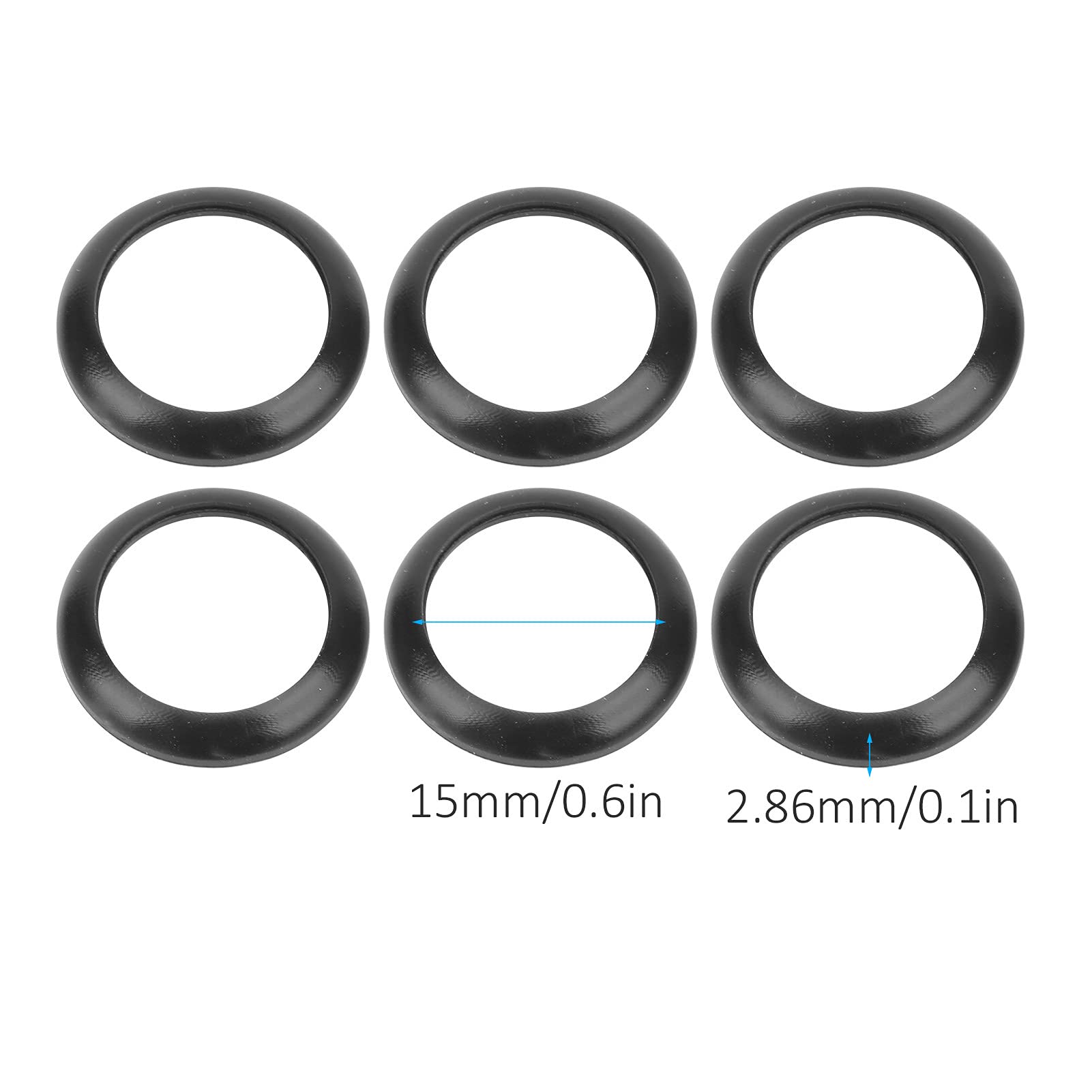 Yuecoom Winding Checks Decorating Rings, 15MM 60Pcs Silicone Fishing Rod Replacement Tips Repair Rings Kit for Outdoor Fishing