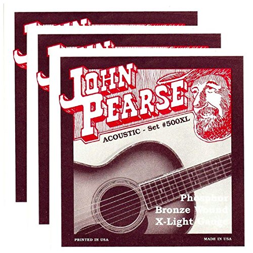 John PearseAcoustic Strings Phosphor Bronze Extra Light 10-47 (3 Pack Bundle)